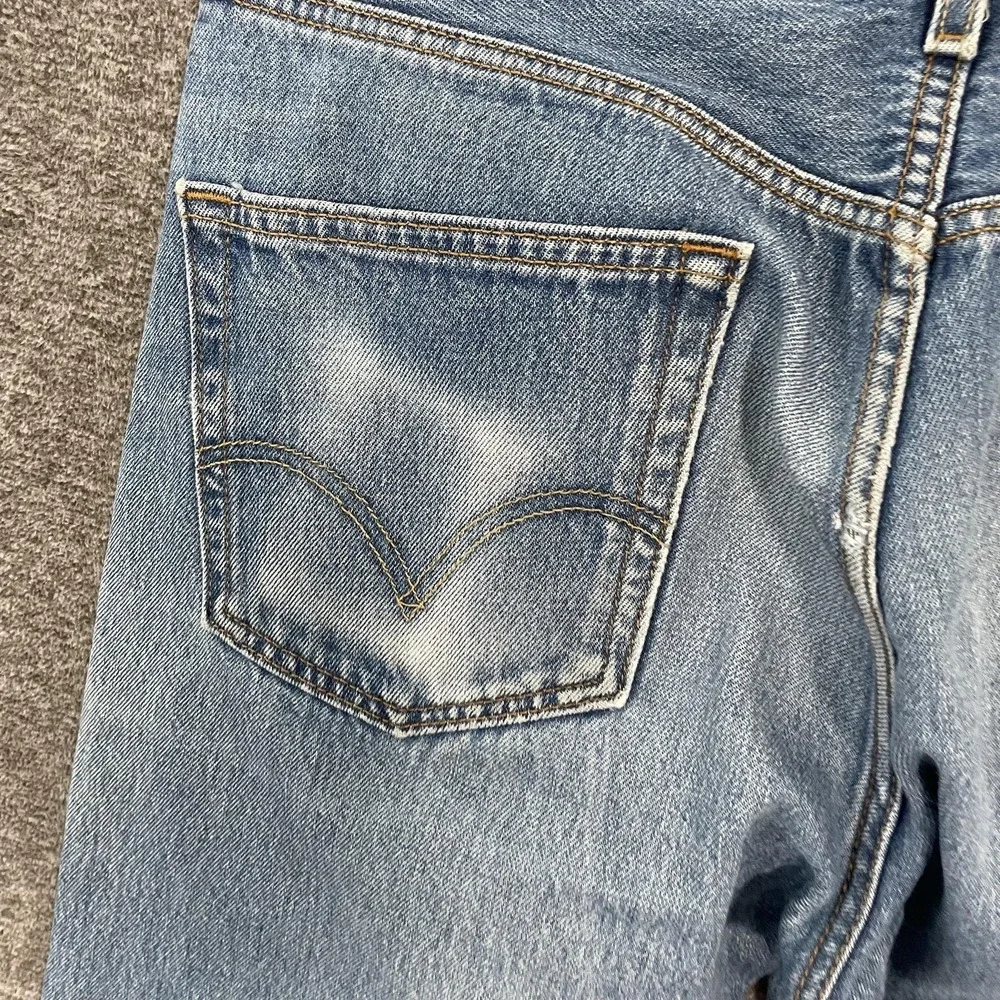 Levis 501XX Shrink to Fit Jean Measures 34x32 Blue Button Fly Straight Leg Denim